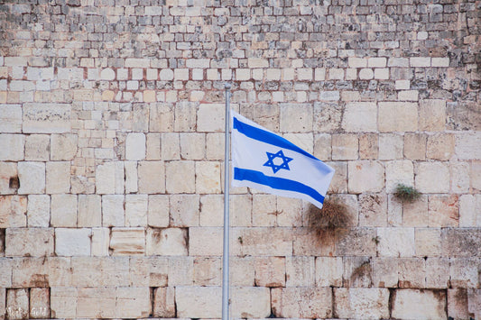 Israel flag at the Western Wall, Jerusalem