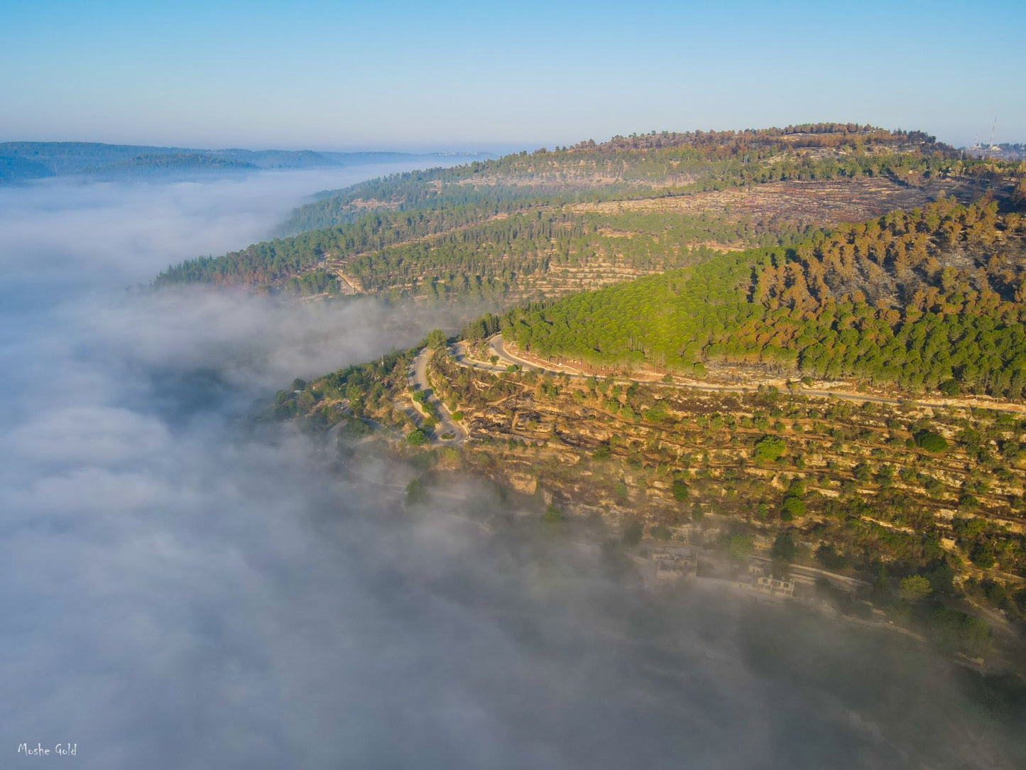 morning fug in the mountains of Jerusalem