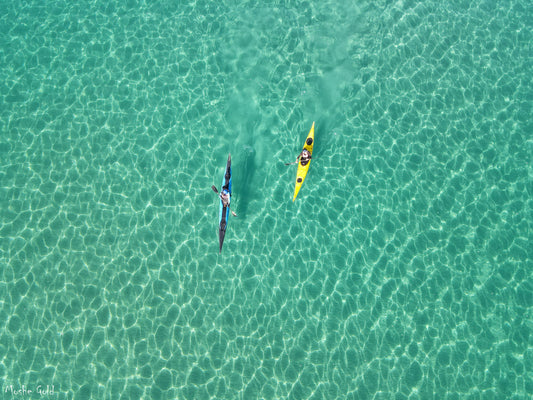 2 kayaks in the Mediterranean  Sea