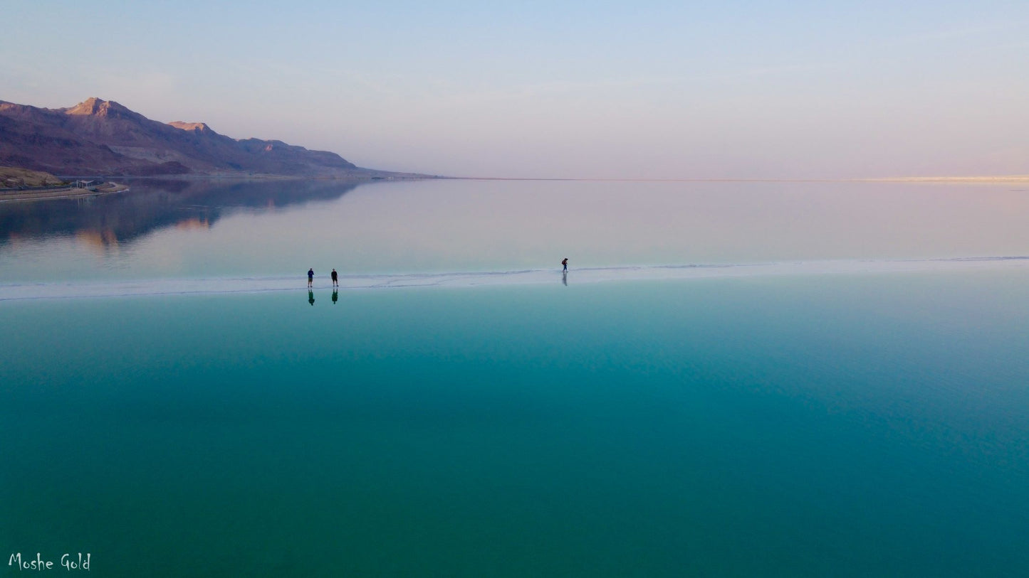 Dead Sea walking on salt