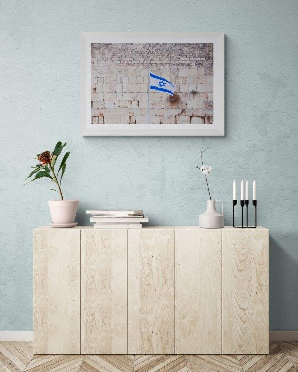 Israel flag at the Western Wall, Jerusalem